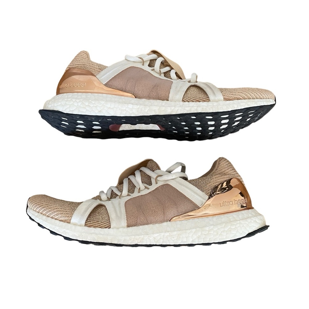 Stella McCartney X Adidas Ultra Boost Rose Gold Metallic Knit Trim Lace Sneakers - Picture 5 of 10